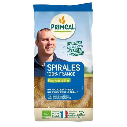 Priméal -- Spirales 100% france demi complètes bio - 500 g