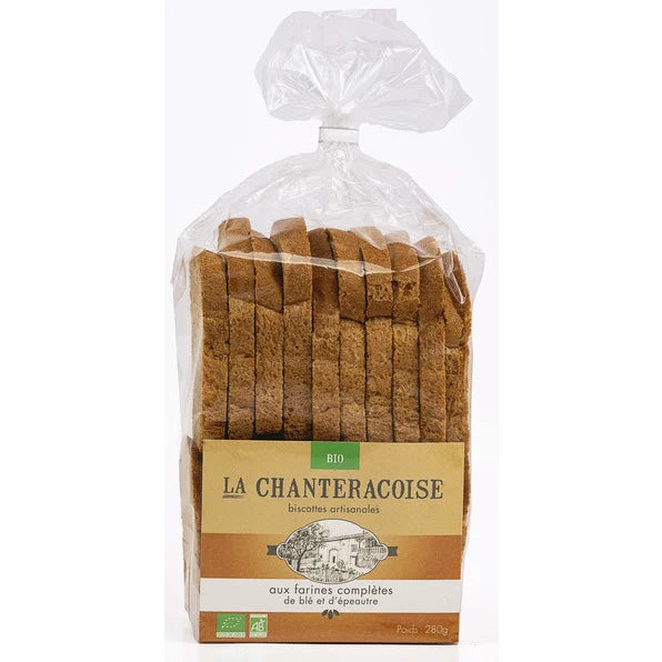 La Chanteracoise -- Biscottes bio complète blé et épeautre - 280 g